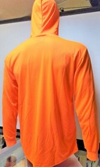 Hi Vis Long Sleeve Safety Shirt With Hoodie, Quick Dry Polyester Birdeye mesh