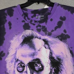 Beetlejuice Tie Dye Shirt Mens Large L Purple Distressed Classic Movie Retro NWD