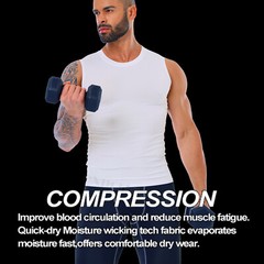 Mens Sports Gym Compression Base Layers Tops Tight Tank T-Shirts Vest Quick dry