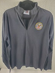MilitaryAESport USA Dept of Veteran Affars LARGE long sleeve 1/4 zip Gray