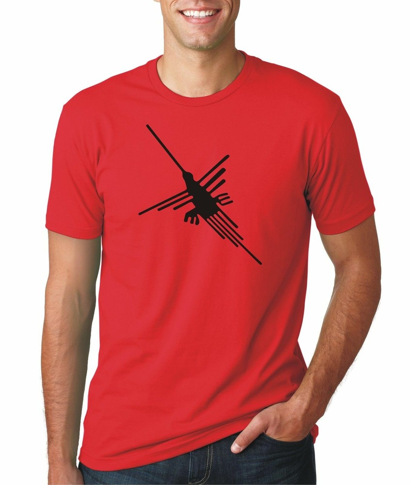 Nazca Lines Hummingbird Peru T-Shirt For Men | Perucousa