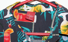 Junction West Hawaiian Shirt Extra Large Cocktail Drinking Palm Tree Blue Party