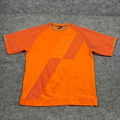 Phat Farm Mens Orange Mesh Panel Streetwear Shirt XL PKN41725 Short Sleeve Y2K