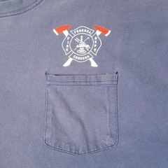 Federal Fire Concord Fire Dept Hanes Shirt Mens XXL Blue Pocket Beefy-T Tee VTG