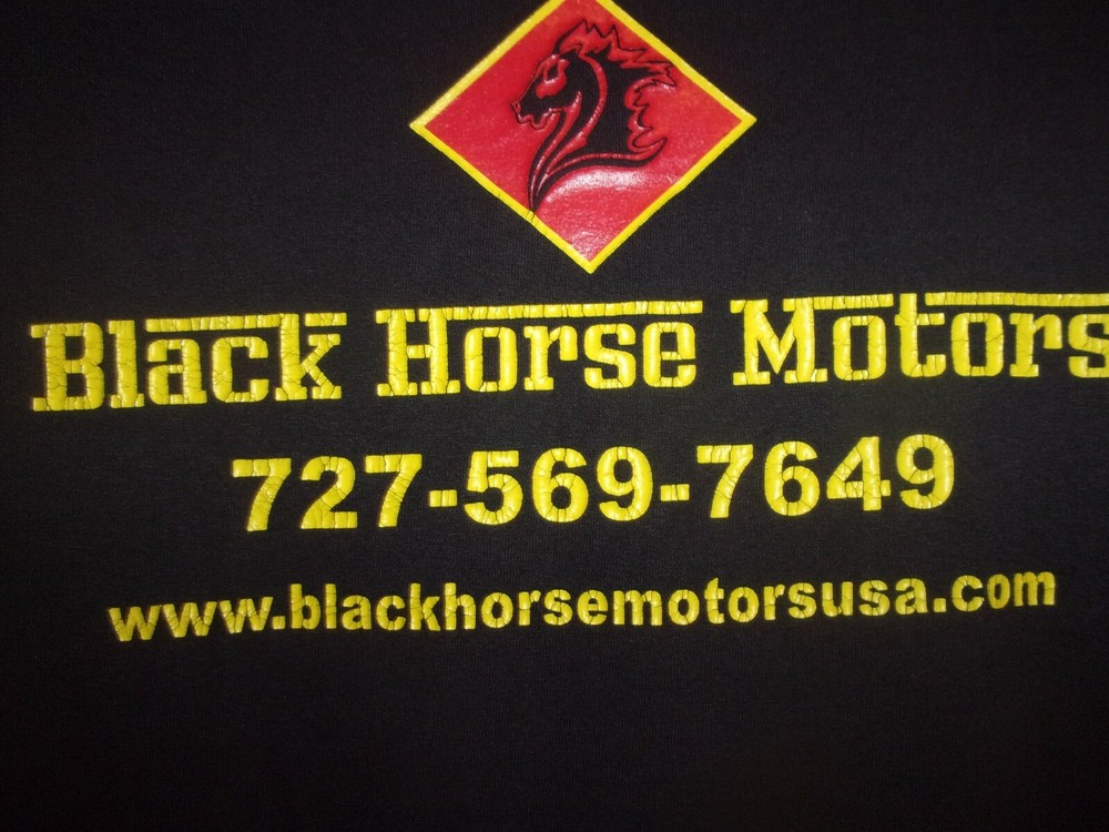 Black Horse Motors black L t shirt