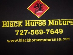 Black Horse Motors black L t shirt