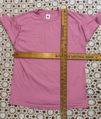 Vtg Retro Fruit Of The Loom Blank Pink T-Shirt Single Stitch USA L Cotton As Is