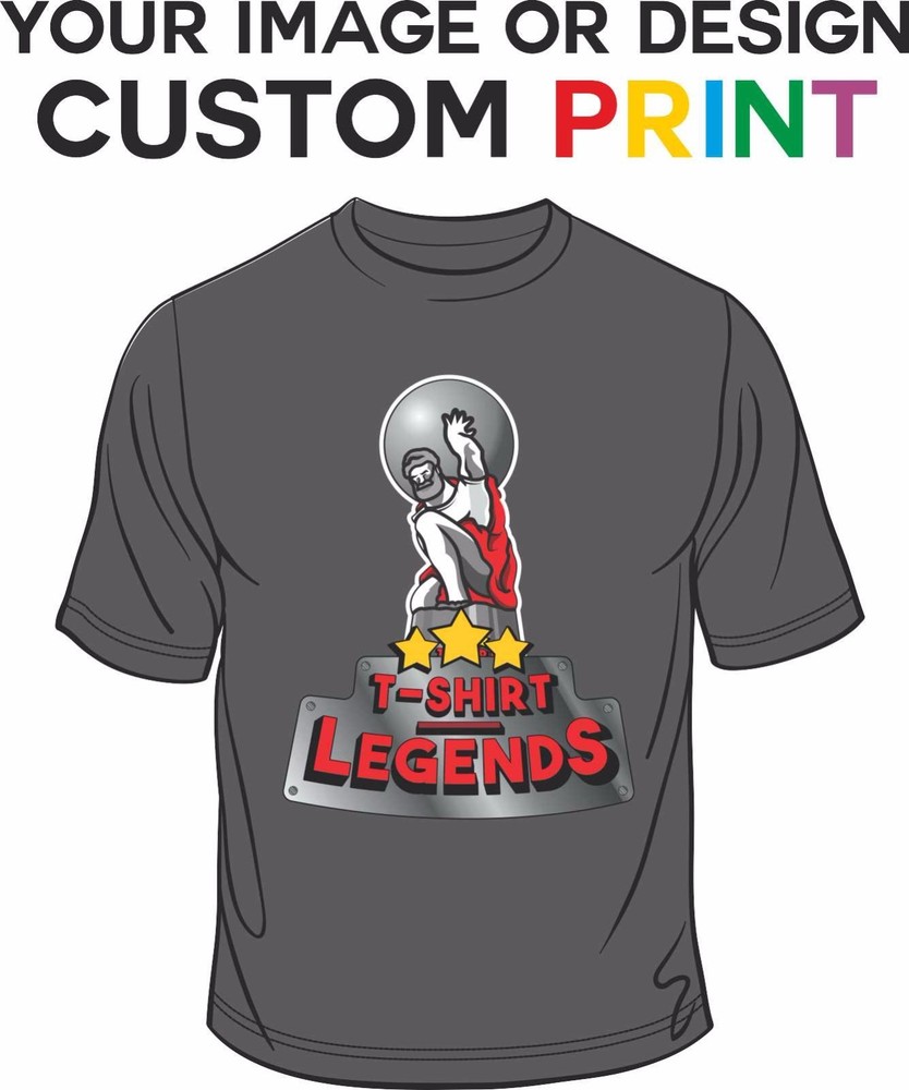 Mens Custom T Shirt Photo Picture Text Personalized Top Direct to Garment Print