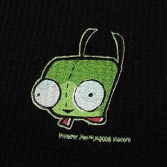 Vintage Invader Zim Thermal Shirt Mighty Fine Medium 2006 Hot Topic Y2K Cartoon