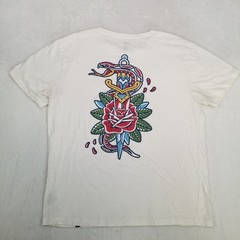 MBX Premium Goods Men’s White Rose Snake Graphic T-Shirt Size Large Short Sleeve