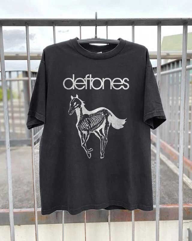 NEW Deftones White Pony Skeleton Unisex Black Cotton T-Shirt