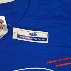 Vintage Y2K Ford Men’s Size L Retro Car Auto Blue Short Sleeve T Shirt 90s Logo
