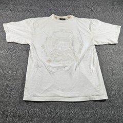 Vintage Mecca Apparel Shirt Mens Medium White Honorable Life Tonal Graphic Y2K