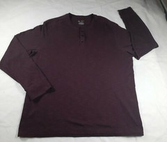 APT 9 Premier Flex Men’s Long Sleeve Burgundy 1/4 button Shirt Sz XXL Cotton/Pol