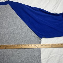 Shaka Active Baseball Shirt Mens XL Blue Heather Gray 3/4 Sleeve Blank