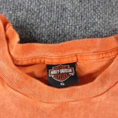 Vintage Harley-Davidson Shirt Mens XL Orange Motorcycle Gear Kansas City Tee