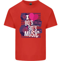I Love 80s 90s Music Pop Rock Acid House Mens Cotton T-Shirt Tee Top