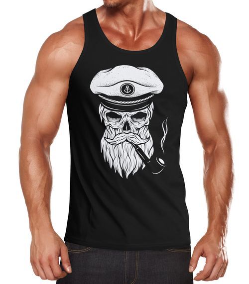 Men’s Tank Top Skull Captain Skull Bard Hipster Sailor Neverless®