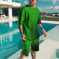 Men’s Outfit 2-Piece Set Short Sleeve T-Shirts and Shorts Sweatsuit Set Summer