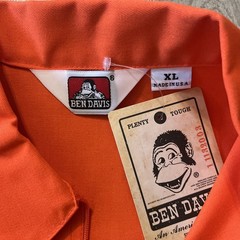 Ben Davis 1/4 Zip Shirt Orange Mens Size XL classic work skate NWT