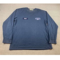 A Bathing Ape Long Sleeve T Shirt Men XL Navy Chest Logo Patch Tag Streetwear