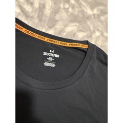 Under Armour Project Rock T-Shirt Men 2XL Black Orange Brahma Bull Graphic Tee