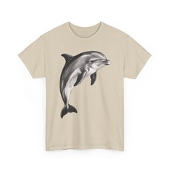 Vintage Dolphin Graphic T-Shirt Ocean Lover Gift Detailed Marine Life Art