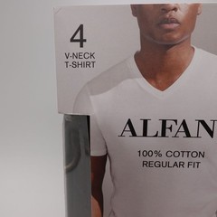 NIB Alfani Men’s 4 Pack Regular Fit Solid V Neck T-Shirt SS Undershirts Black S