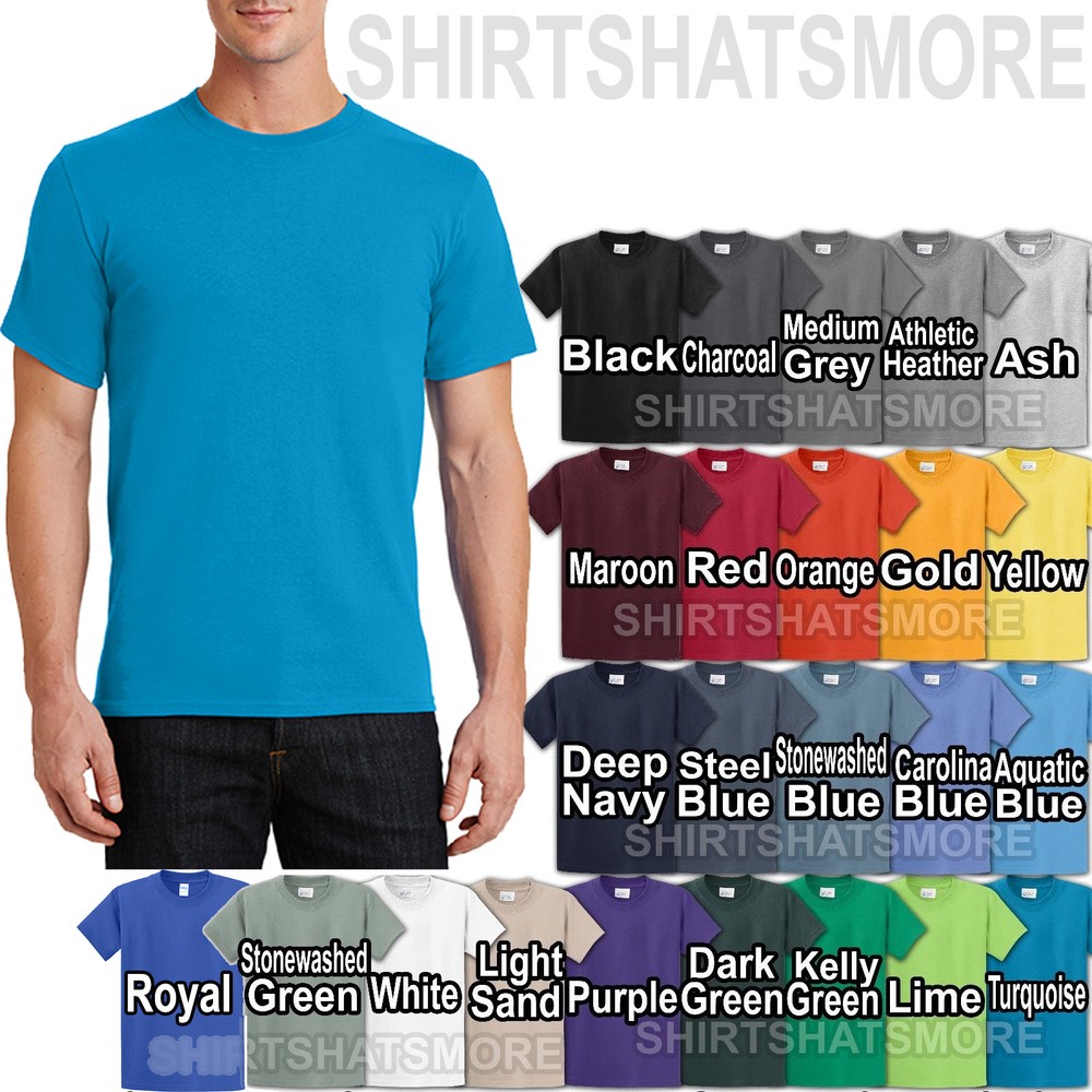 Mens T-Shirt Soft Spun Pre Shrunk Heavy Cotton Tee S, M, L, XL 24 Colors NEW