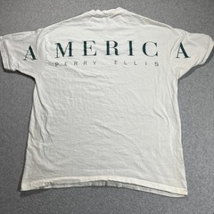 VTG 90s Perry Ellis America Double Sided Big Spell Out Shirt – Mens Large L