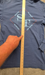 Southern Tide blue long sleeve hooded t-shirt XS fishing drawstring logo Cotton