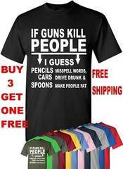 If Guns Kill People T-Shirt 2nd Amendment Gun Rights Funny 2A Mens Tee Shirt