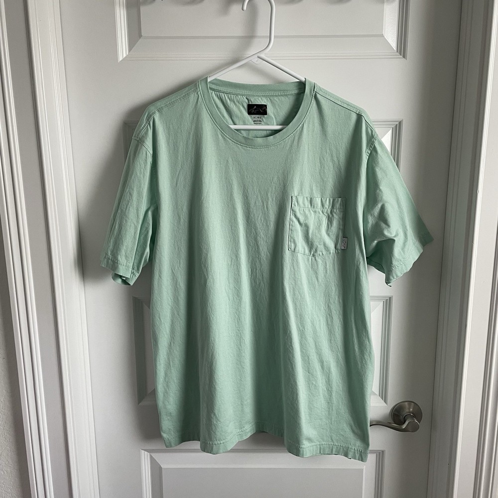 Greg Norman Men’s XL Mint Green Pocket T-Shirt Shark Logo SS Excellent