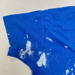 U.S. Fish & Wildlife Lab 1990 WMass Made USA Hanes XL Blue t-Shirt Bleach spots