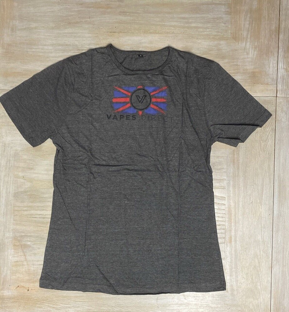 Mens T Shirt Large Dark Grey Marl Short Sleeves Crew Neck Vapes Tee RRP £30
