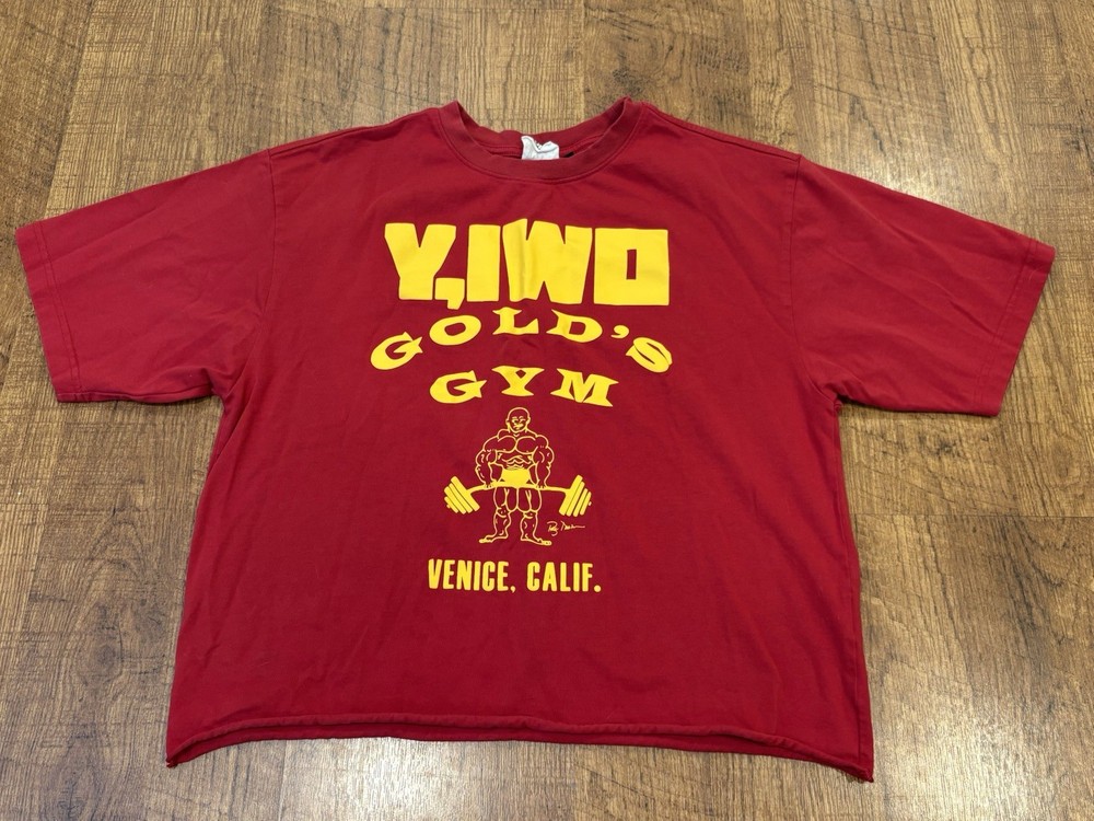 YIWO Gold’s Gym Shirt Venice Yeah I Workout Vintage Style Crop-top Bodybuilding