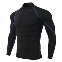Share Men’s Long Sleeve Compression Shirt Quick-dry Gym Fitness Rashguard Top