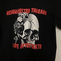 District Mens Black Graphic Tee T Shirt M 38” Skull Resurrected Threads Goth