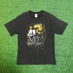Vintage Mary J Blige Rap Tee T Shirt Tour Sz L Double Sided Faded Black Y2K AAA