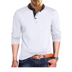Zonbailon men’s T-shirt Comfortable polo shirt long sleeve breathable autumn