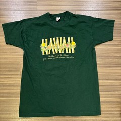 Vintage Hawaii Flower of the Islands Souvenir Single Stitch Green Shirt Size XL