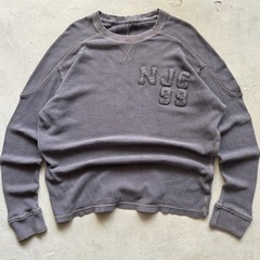 Vintage 2000s NJC Distressed Faded Gray Boxy Indie Thermal