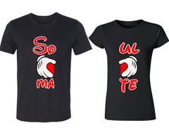 Cartoon Hand Soul Mate Couple TSHIRTS Half-Half Design Matching Couple Soul Mate