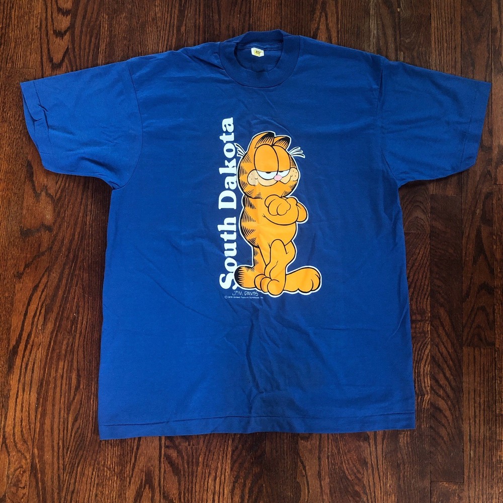 Vintage 1978 Garfield x South Dakota Velva Sheen X Large Vacation Souvenir