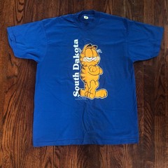 Vintage 1978 Garfield x South Dakota Velva Sheen X Large Vacation Souvenir