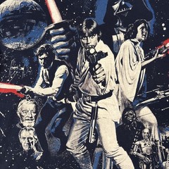 Star Wars Episode 4 Short Sleeve T Shirt Size 2XL Blue All Over Print AOP