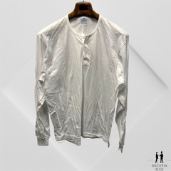 Vintage 50s Race Brand Henley Long Sleeve Shirt Republican Workwear White Sz 44