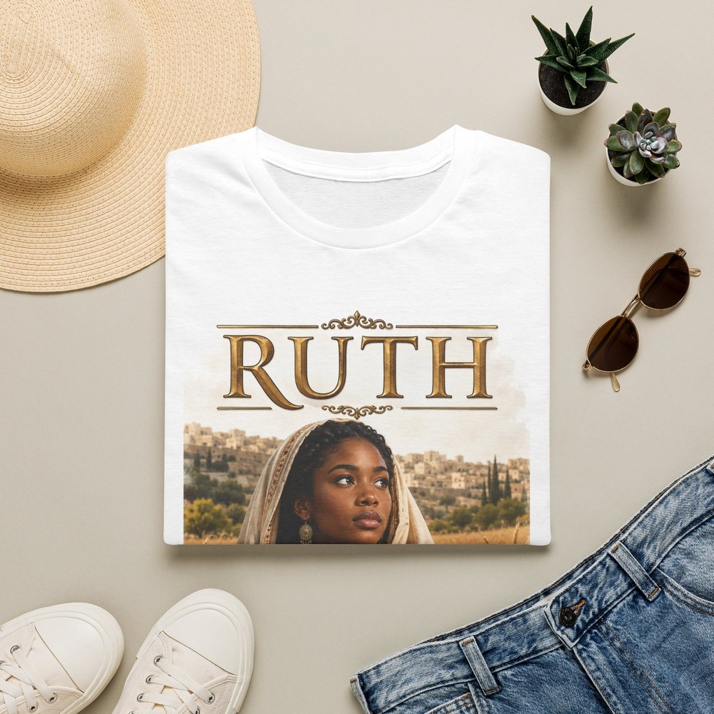 Ruth Biblical Portrait T-Shirt | Vintage Scripture Design