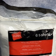 Men’s Hanes ComfortSoft Tag-Free T-Shirts 6-Pack White XL & BONUS 2 Tank A-Shirt