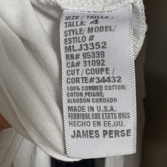 James Perse Mens Standard V-Neck T-Shirt Bundle Sz 4 XL Navy White MLJ3352
